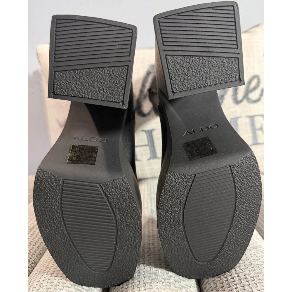 ALDO Women’s Black Platform Ankle Boots Chunky Block Heel Size 6.5 New In Box. - Picture 6 of 10